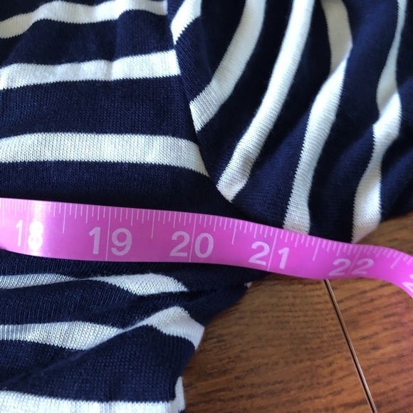 Zenana navy & white lightweight stripe snap button down cardigan sweater size 1X - Picture 8 of 9